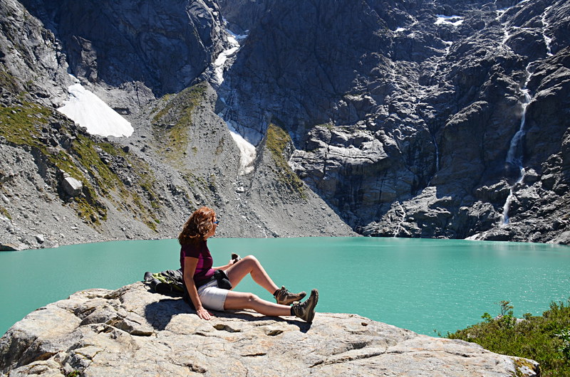 Andy at Glacier lake, Bosque Encantado, Quelat, Chile