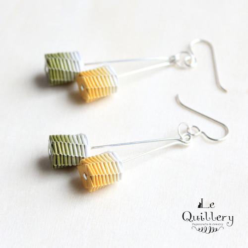 Woven Paper Earrings by Le Quillery