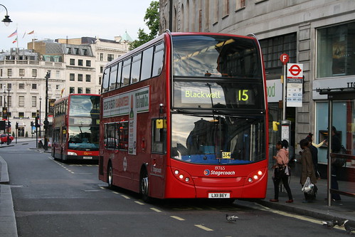 Stagecoach London 19765 on Route 15 (ex-N15 duty), Charing Cross