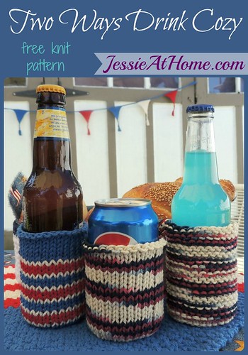 Two Ways Drink Cozy ~ Free Knit Pattern by Jessie At Home