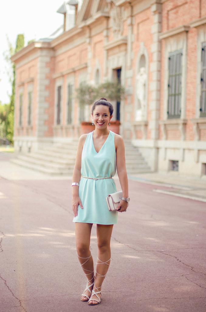 Cómo combinar un vestido verde agua - Marta Barcelona Style