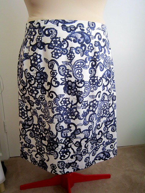 Navy paisley skirt
