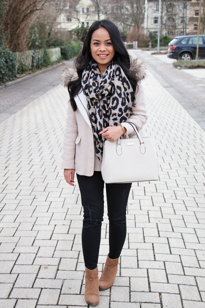 Neutral Winter Look with Kate Spade Bag