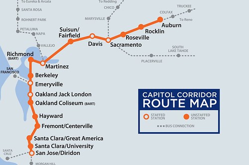 Capitol Corridor station map