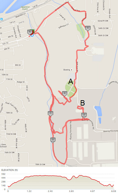 Today's awesome walk, 6.08 miles in 2:13, 13,078 steps, 615ft gain