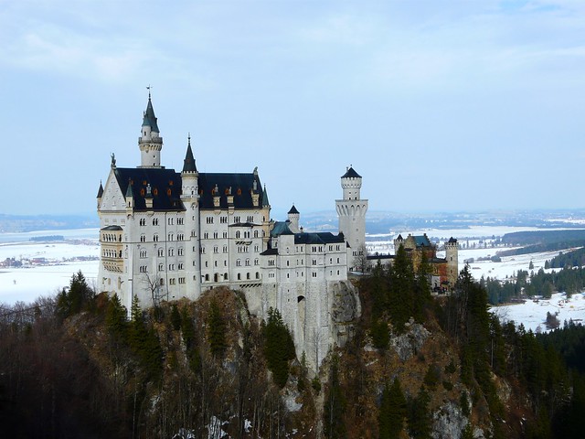 Castillo del Rey Loco (Neuschwanstein) en el sur de Baviera (Alemania)