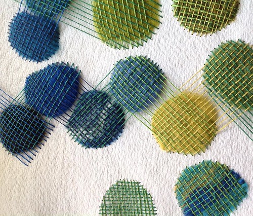 Stitching over Wool on Paper by Karin Lundström