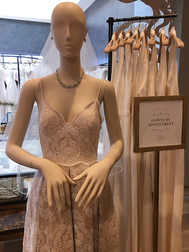 mannequin wears wedding gown
