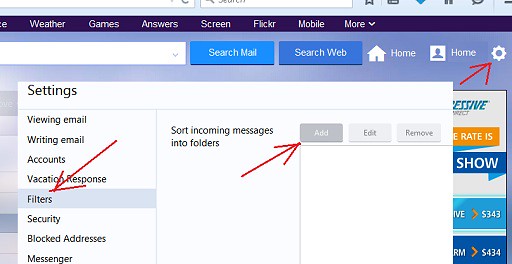 Yahoo Mail Add Filter