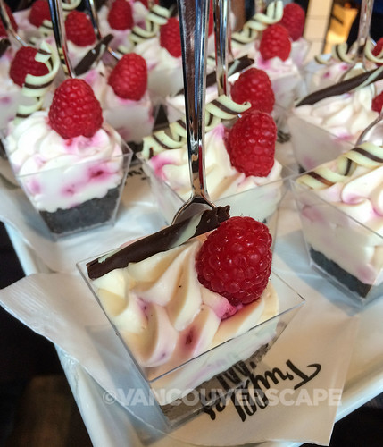 Truffles' white chocolate mini cheesecakes with raspberry