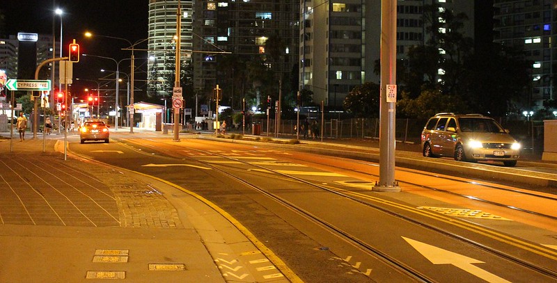 Gold Coast Light Rail: shared road lane