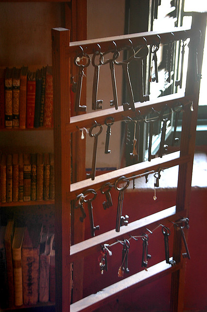 Antique keys in the library of the former San Franciscan convent in Guadalupe, Mexico