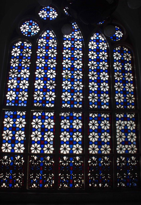 Painted Glass Window inside Beth-El Synagogue - Kolkata, India