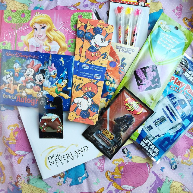 Our travel agent @stacey.burns.796 is the best! She sent us all of these Disney goodies in the mail and the kids were so excited. She even sent a trading pin, I am planning on giving Nathan and Autumn their first lanyards for trading pins the first day of