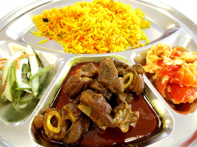 Nasi bryani with mutton curry