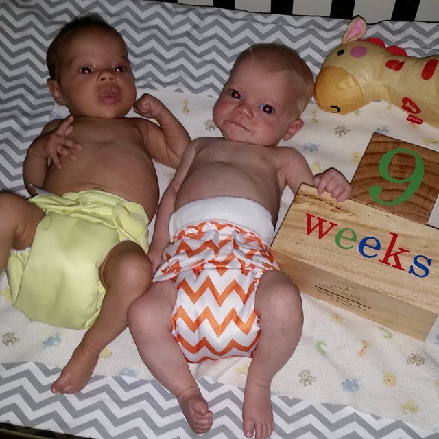 9 weeks (late post) #twins Who told them to grow up?!?!