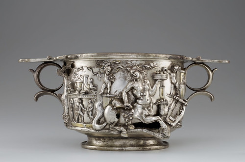 Roman, Cup with Centaurs (one of a pair), 1–100 AD, silver and gold, Bibliothèque nationale de France, département des monnaies, médailles et antiques, Paris. © The J. Paul Getty Museum