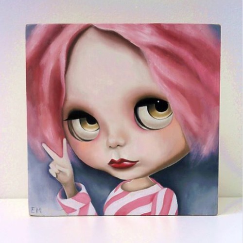 ... Here&#39;s little &quot;Ruby&quot; oil on block of wood for 6x6&quot; show at @ - 18434177104_b76e6027ef