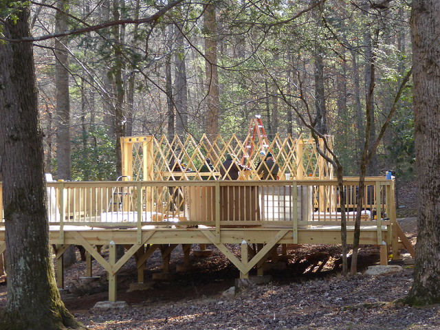 A future glamping destination - Yurt being constructed at Fairy Stone State Park, Virginia