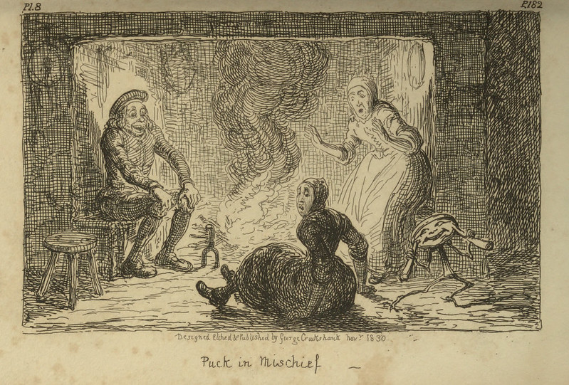 George Cruikshank - "Puck In Mischief" Illustration from "Letters On Demonology And Witchcraft" by Walter Scott, 1830