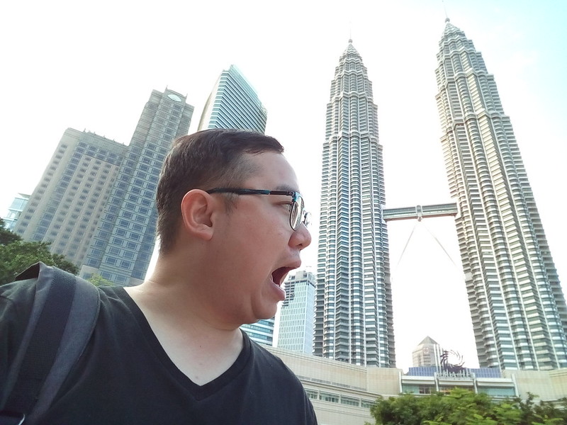 Selfie and eating the KLCC, taken with the Wiko U Feel Fab front camera
