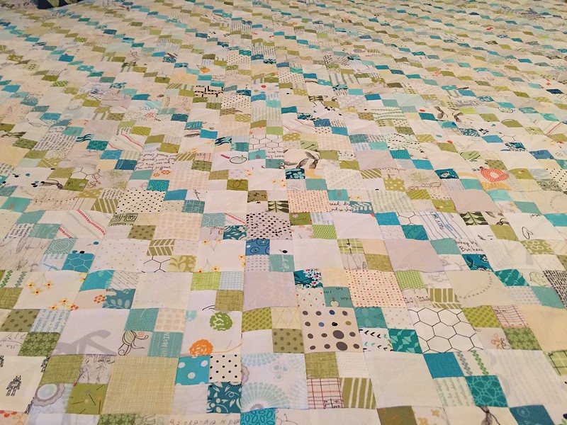 Sea Glass Stripes quilt detail