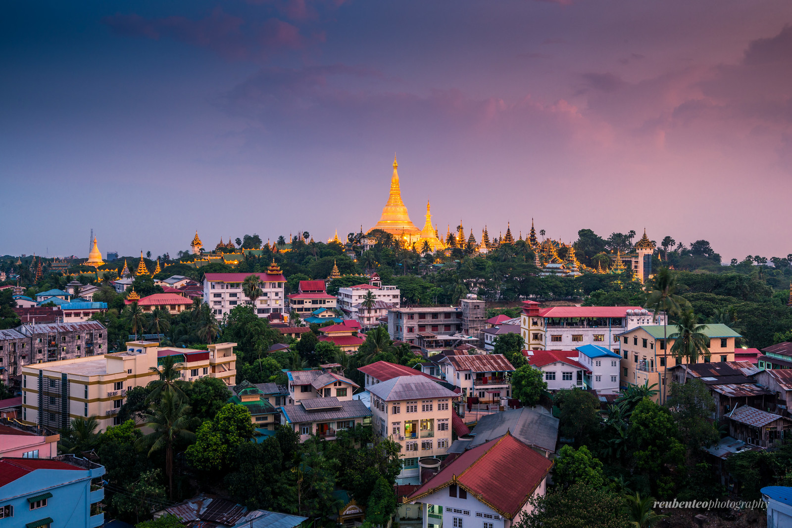 Shwedagon Pagoda at Sunset