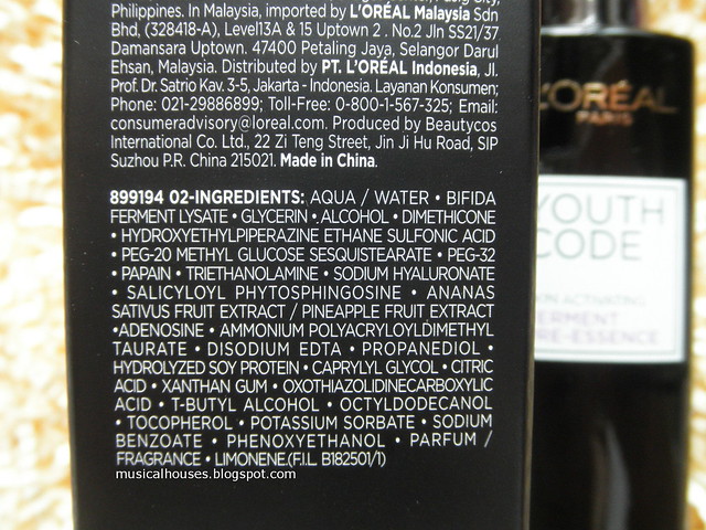 Loreal Youth Code Skin Activating Ferment Pre Essence Ingredients