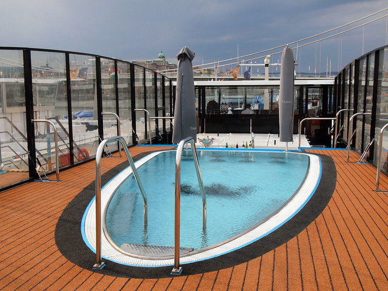 Swimming pool on the AmaPrima river cruise ship