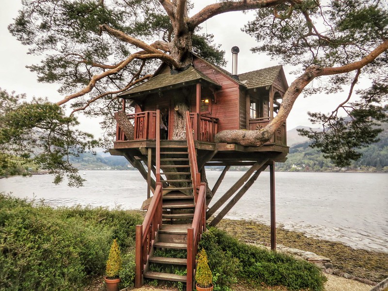 The treehouse at the Lodge on Loch Goil