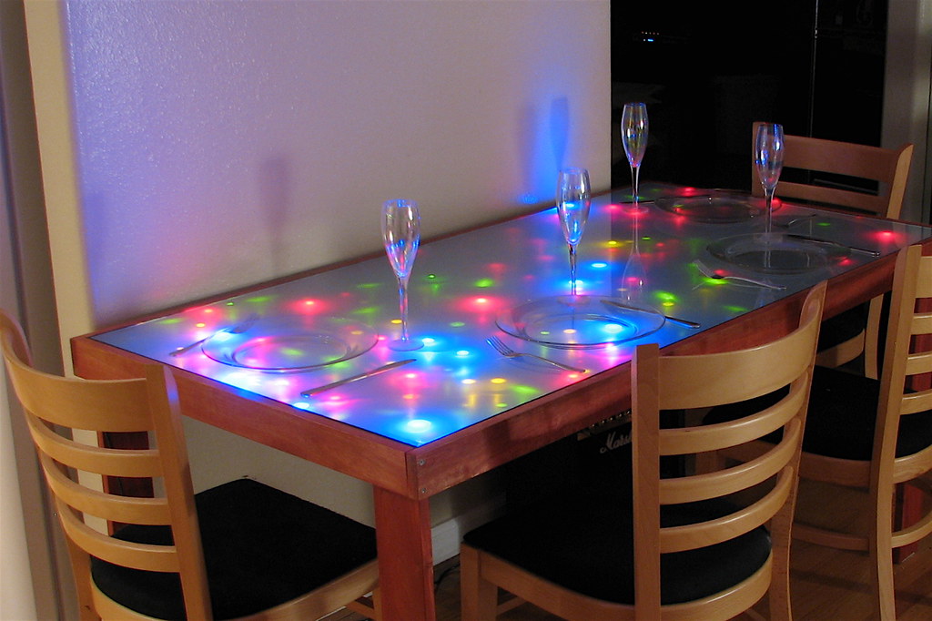 Interactive LED Dining table | Dining table with a frosted g… | Flickr