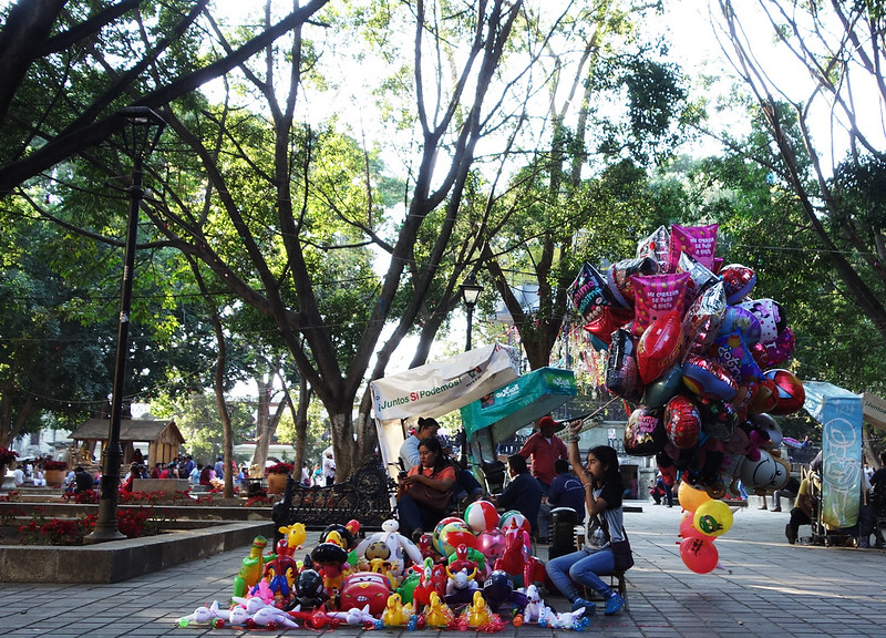 Balloon vendors at Oaxaca City