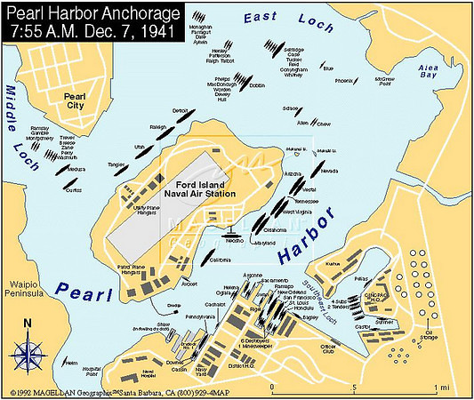 Ford Island Map December 7, 1941