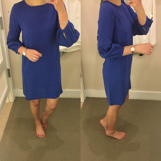LOFT Lantern Sleeve Shift Dress, size 00 regular