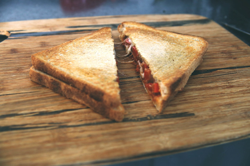 Chorizo, manchego cheese, refried beans and peppers toastie for Lurpak Freestyle Challenge. www.arosieoutlook.com