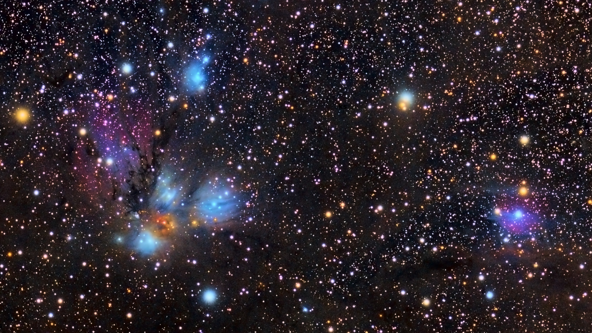 VdB68, 69, 70 / NGC2170, 2182 and more red, orange and brown Nebulosity ...