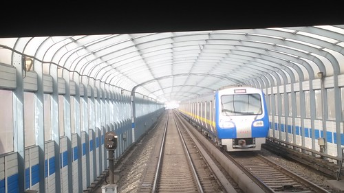 Beijing Metro DKZ6 series near Liufang station, Beijing, China /Feb 2, 2017