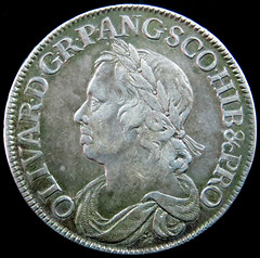 1658 CROMWELL CROWN with chopmark obverse