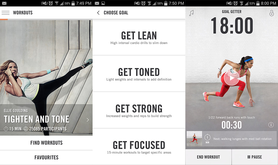 Nike+ Training Club app