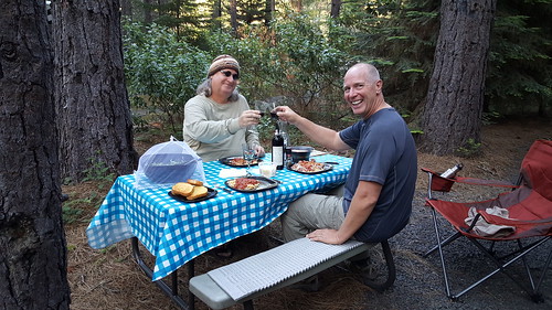 David and Fred - it's' nice to be dining outside once again!