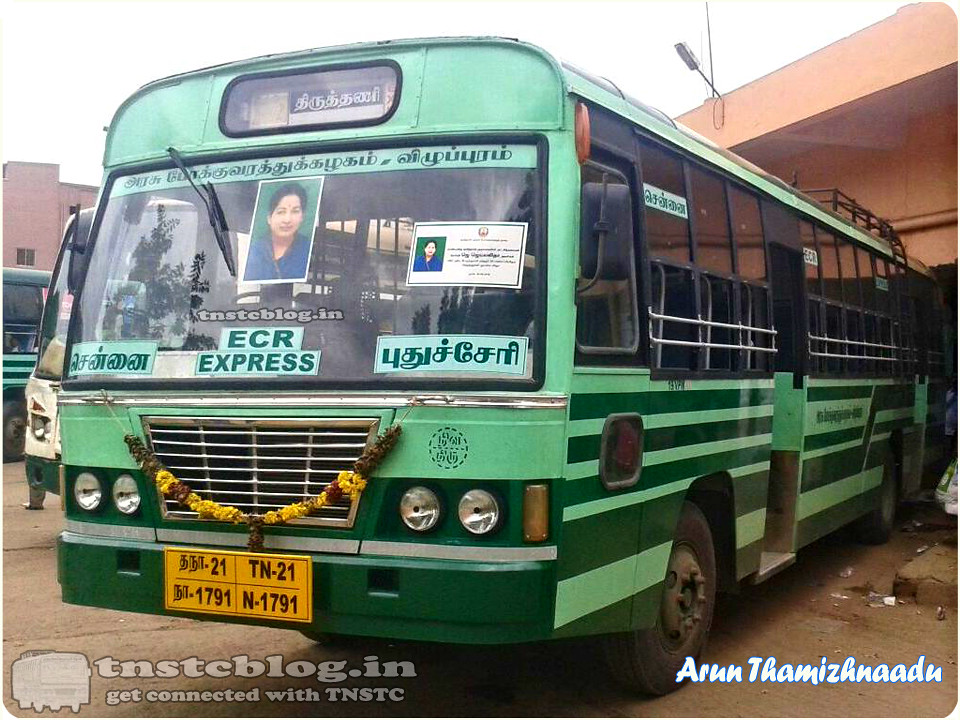 TN-21N-1791 of Tiruttani Depot Route Chennai - Pondy ECR Express