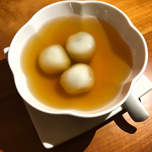 Double Boiled Ginger Tea with Black Sesame Rice Dumplings - Blue Lotus CNY 2017