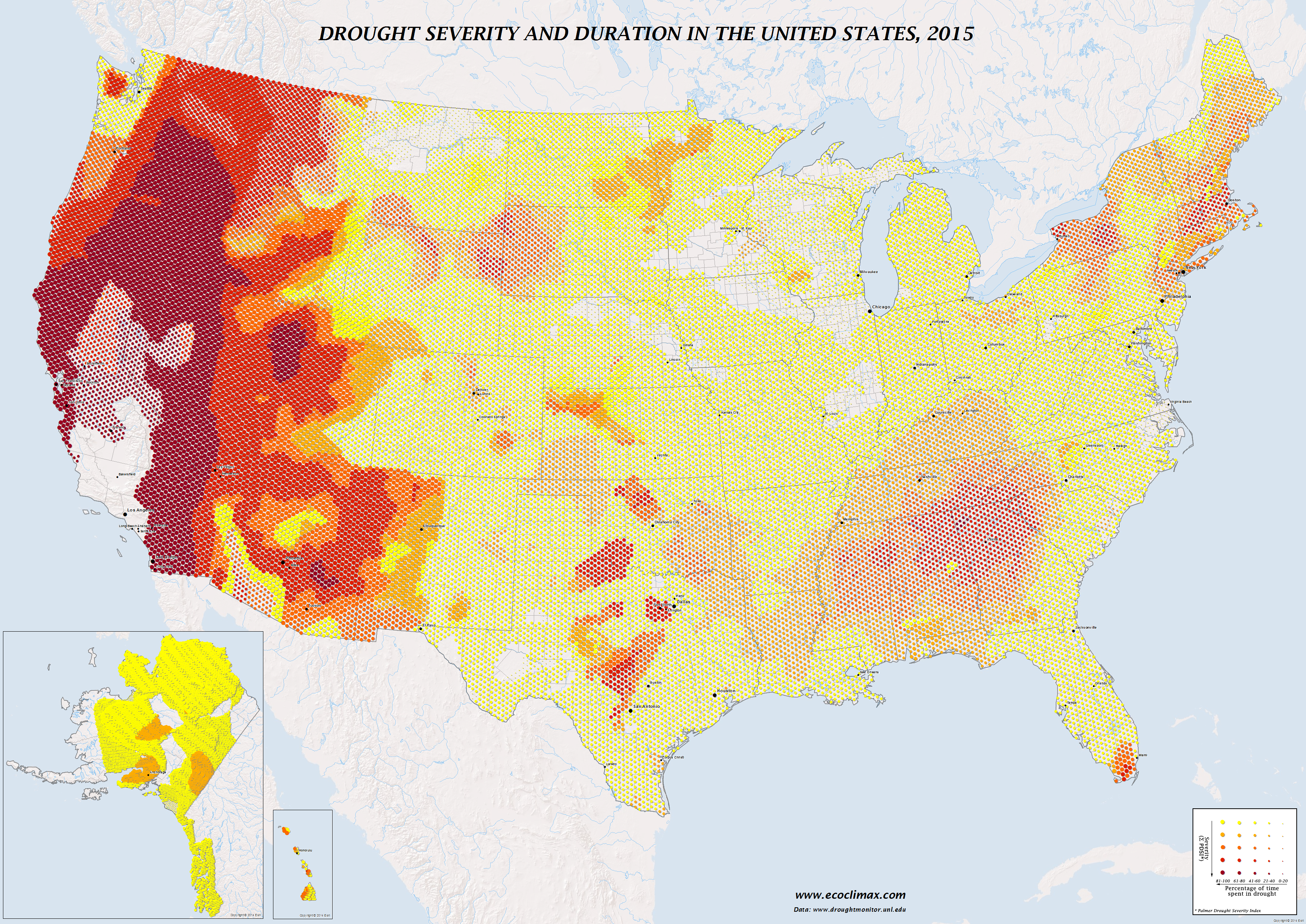 Drought severity & duration in the U.S, 2015