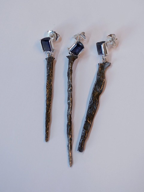Dungeness Works Iolite-Iron Earring Trio - 1