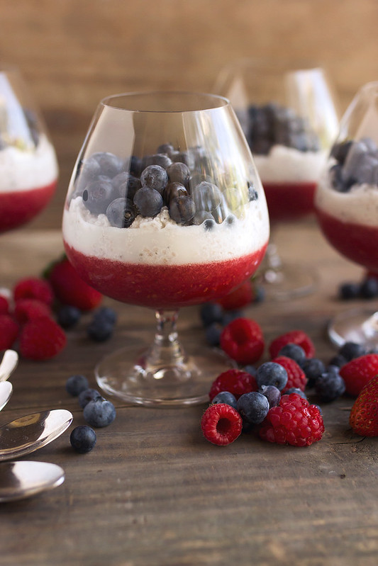 Red White and Blue Berry Chia Parfaits