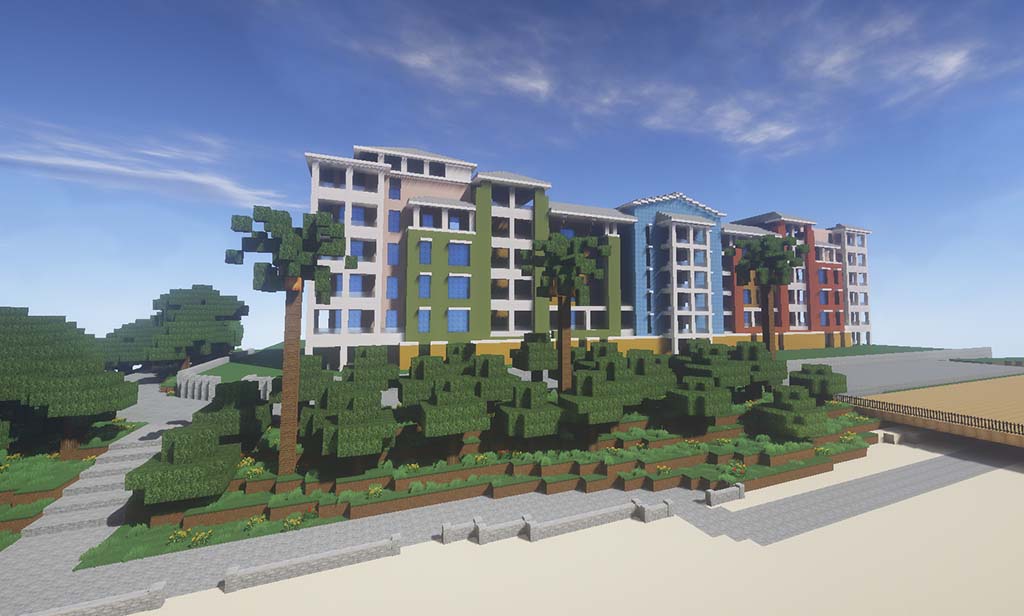 The Most Creative Minecraft Replicas Of Real Life Constructions & Buildings: False Cape Condominiums