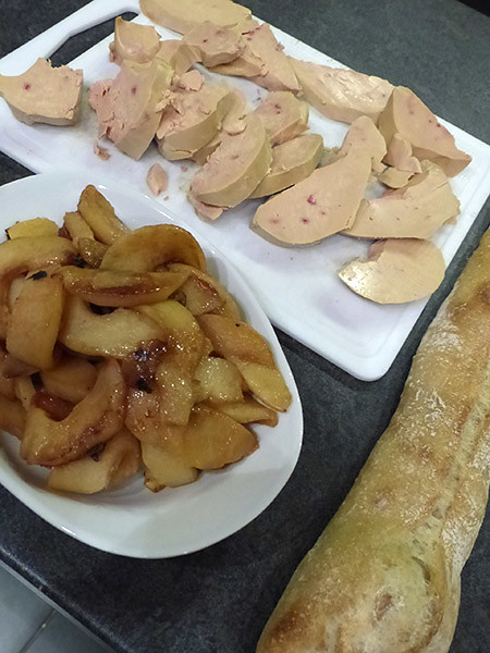 foie gras et coings 
rôtis