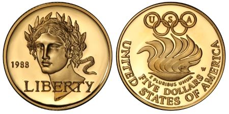 1988 Olympic $5 Gold coin