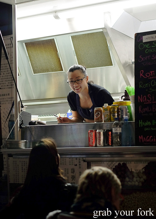 Chef Tina Nguyen taking orders for Yang's Malaysian Food Truck in Sydney