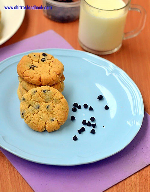 Eggless Chocolate chip cookies recipe